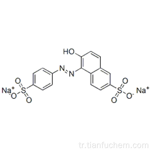 2-Naftalensülfonik asit, 6-hidroksi-5- [2- (4-sülffenil) diazenil] -, sodyum tuzu (1: 2) CAS 2783-94-0